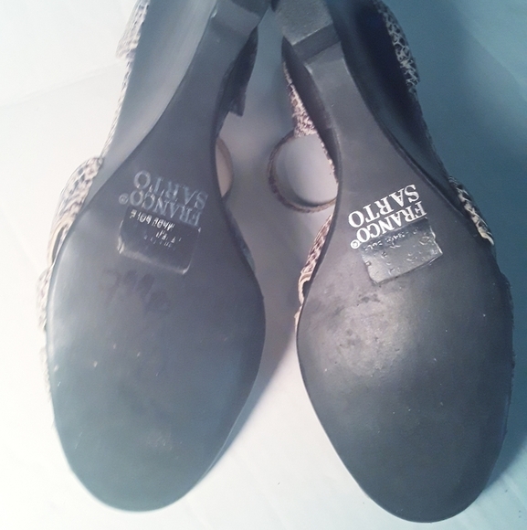 Franco Sarto Faux Snakeskin Wedged Sandals - Picture 12 of 16